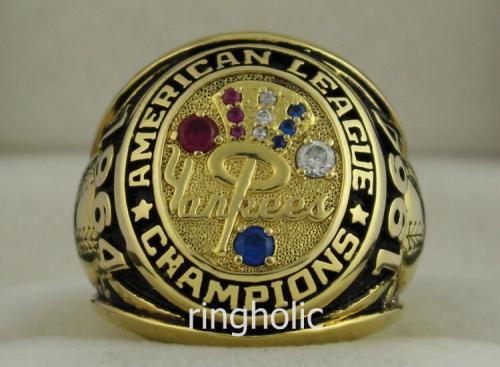 1964 New York Yankees AL American League World Series Championship Ring
