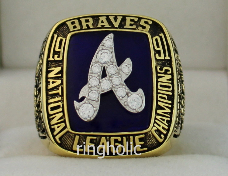 1991 Atlanta Braves National League Baseball Championship Ring, Custom  Atlanta Braves Champions Ring