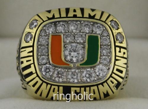 1991 Miami Hurricanes NCAA AP National Championship Ring