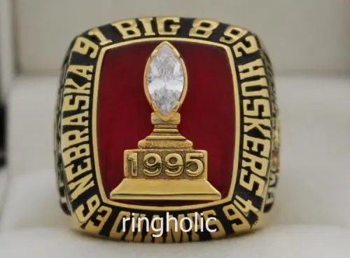 1995 Nebraska Cornhuskers NCAA Big 8 National Championship Ring