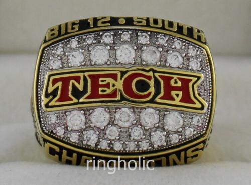 2008 Texas Tech Red Raiders NCAA Big 12 Football Championship Ring