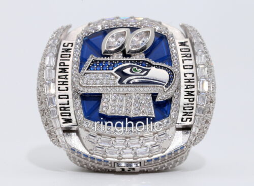 Seattle Seahawks 2025 Super Bowl Championship Ring Replica with wings open